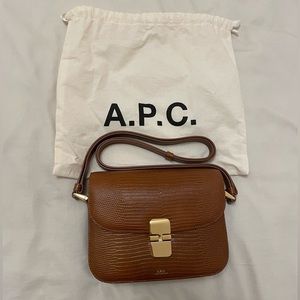 A.P.C. Small Grace Bag in Embossed Brown